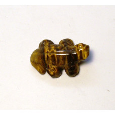 Lizard Carved Fetish Bead 0.75 Inch - Tiger Eye