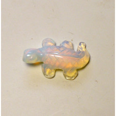 Lizard Carved Fetish Bead 0.75 Inch - Opalite