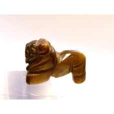 Lion Carved Fetish Bead 0.75 Inch - Tiger Eye