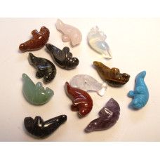 Manatee Carved Fetish Bead 0.75 Inch - Assorted Stones