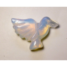 Hummingbird Carved Fetish Bead 0.75 Inch - Opalite