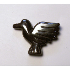 Hummingbird Carved Fetish Bead 0.75 Inch - Hematite