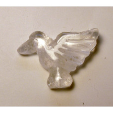 Hummingbird Carved Fetish Bead 0.75 Inch - Clear Quartz