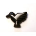 Hummingbird Carved Fetish Bead 0.75 Inch - Obsidian Black