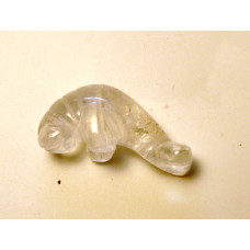 Manatee Carved Fetish Bead 0.75 Inch - Clear Quartz