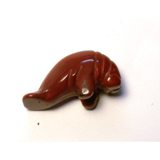 Manatee Carved Fetish Bead 0.75 Inch - Rainbow Jasper