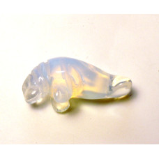 Manatee Carved Fetish Bead 0.75 Inch - Opalite