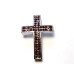 Rhinestone Metal Cross Pendant - Large - Feed Through - Dark Purple  - 10 pc pack