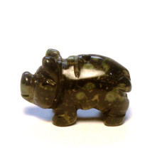 Pig Carved Fetish Bead 0.75 Inch - Kambaba