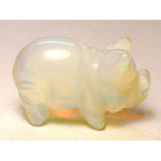 Pig Carved Fetish Bead 0.75 Inch - Opalite