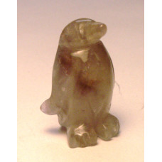 Penguin Carved Fetish Bead 0.75 Inch - Amethyst