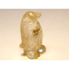 Penguin Carved Fetish Bead 0.75 Inch - Clear Quartz