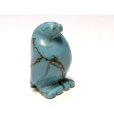 Penguin Carved Fetish Bead 0.75 Inch - Howlite Turquoise