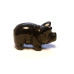 Pig Carved Fetish Bead 0.75 Inch - Obsidian Black