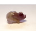 Pig Carved Fetish Bead 0.75 Inch - Amethyst