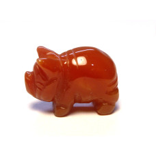 Pig 1 Inch Figurine - Agate and white agate