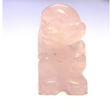 Monkey Carved Fetish Bead 0.75 Inch - Rose Quartz