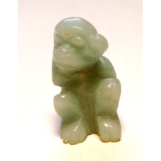 Monkey Carved Fetish Bead 0.75 Inch - Amazonite