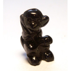 Monkey Carved Fetish Bead 0.75 Inch - Blue Goldstone