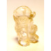 Monkey Carved Fetish Bead 0.75 Inch - Clear Quartz