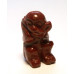 Monkey Carved Fetish Bead 0.75 Inch - Rainbow Jasper