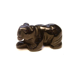 Panther 1 Inch Figurine - Blue Goldstone