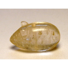 Mouse Carved Fetish Bead 0.75 Inch - Clear Quartz