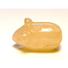 Mouse Carved Fetish Bead 0.75 Inch - Rose Quartz