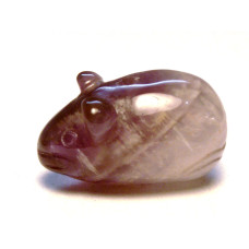 Mouse Carved Fetish Bead 0.75 Inch - Amethyst