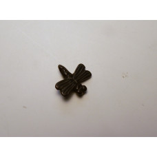 Dragonfly Carved Fetish Bead 0.75 Inch - Hematite