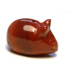 Mouse Carved Fetish Bead 0.75 Inch - Rainbow Jasper