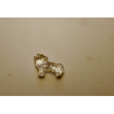 Coyote Walking Carved Fetish Bead 0.75 Inch - Clear Quartz