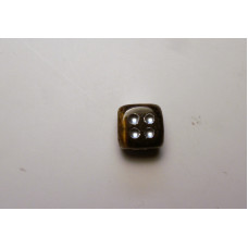 Dice Carved Fetish Bead 0.75 Inch - Tiger Eye