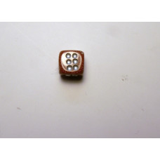 Dice Carved Fetish Bead 0.75 Inch - Goldstone