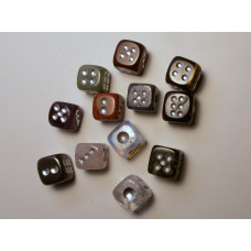 Dice Carved Fetish Bead 0.75 Inch - Assorted Stones