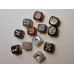 Dice Carved Fetish Bead 0.75 Inch - Assorted Stones