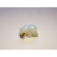 Bear with fish 1.5 Inch Figurine - Opalite