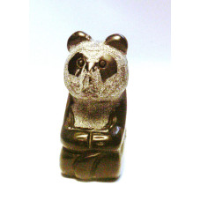 Panda with Bamboo 1.5 Inch Figurine Obsidian Black