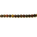 16 inch 6 mm Gemstone Round Bead Strand - Tiger Eye Tri-color