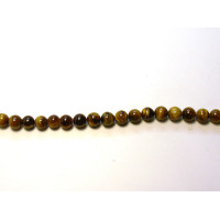 16 inch 8 mm Gemstone Round Bead Strand - Tiger Eye