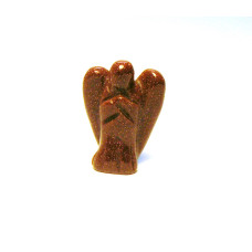 Angel Carved Fetish Bead 0.75 Inch - Goldstone