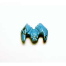 Bat Carved Fetish Bead 0.75 Inch - Howlite Turquoise