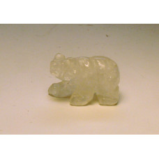 Bear Walking Carved Fetish Bead 0.75 Inch - Clear Quartz