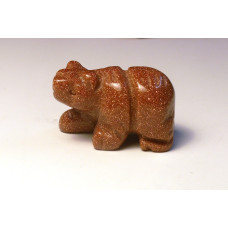 Bear Walking Carved Fetish Bead 0.75 Inch - Goldstone