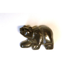 Bear Walking 1 Inch Figurine - Obsidian Black