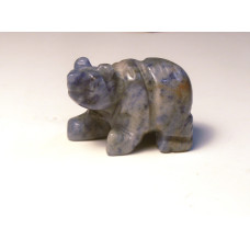 Bear Walking Carved Fetish Bead 0.75 Inch - Sodalite