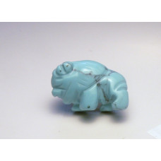 Buffalo 1 Inch Figurine - Howlite Turquoise