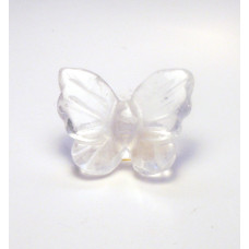 Butterfly Carved Fetish Bead 0.75 Inch - Clear Quartz