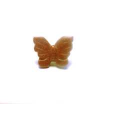 Butterfly Carved Fetish Bead 0.75 Inch - Goldstone