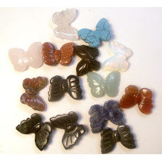 Butterfly Carved Fetish Bead 0.75 Inch - Assorted Stones